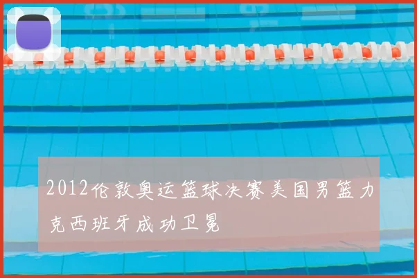 2012伦敦奥运篮球决赛美国男篮力克西班牙成功卫冕